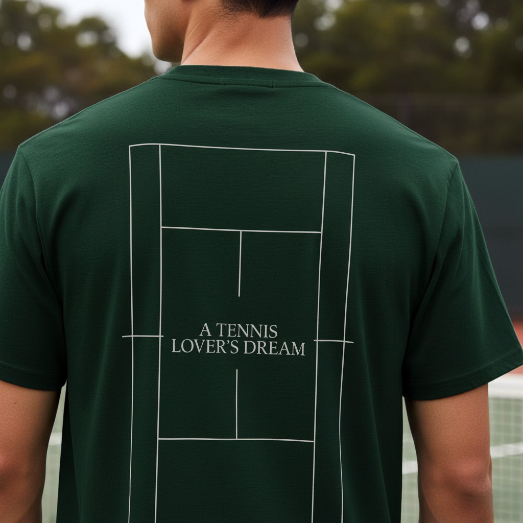 Camiseta verde bosque unisex con estampado en la espalda