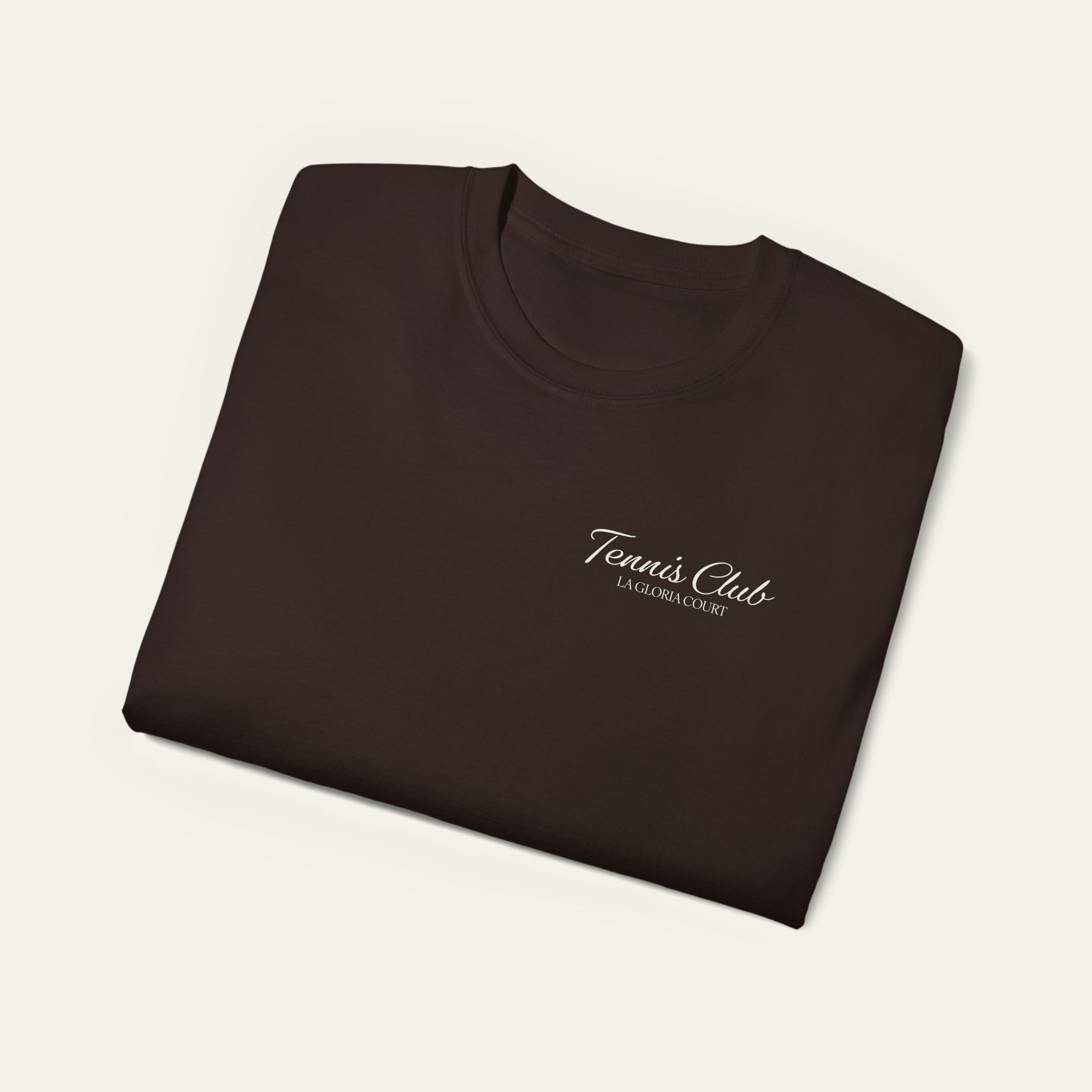 Camiseta marrón chocolate unisex tennis club - Imagen 4